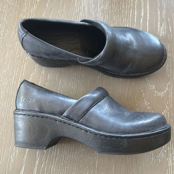 Born Women's Black Leather Mules Clogs Slip On Shoes Platform Casual Work Size 8 - Picture 12 of 12